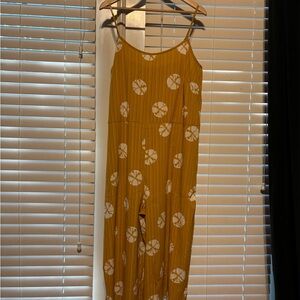 Cost Plus World Market Mustard Yellow Elastic Waist Dress